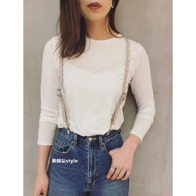 新品タグ付き アメリヴィンテージ PEARL STUDS SUSPENDER - サスペンダー