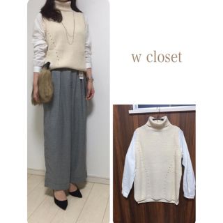 ダブルクローゼット(w closet)の【新品】w closetニットシャツ付き(ニット/セーター)