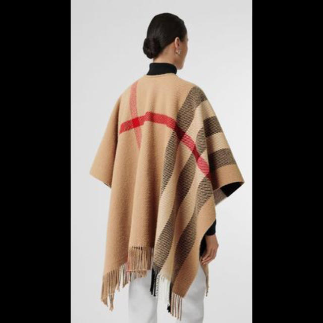 【新品】BURBERRY ストライプ ウール カシミア ケープ