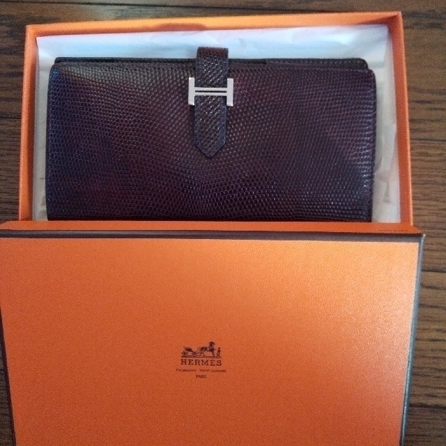 直販ファッション エルメス ベアン リザード HERMES 財布