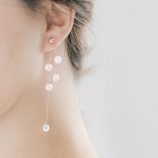 イエナ(IENA)のパールロングピアス　ハンドメイド(ピアス)