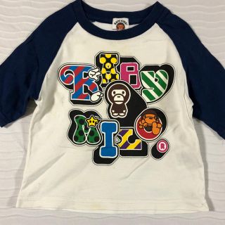 アベイシングエイプ(A BATHING APE)のBAPE KIDS 100cm 七分袖 Tシャツ MILO キッズ エイプ (Tシャツ/カットソー)