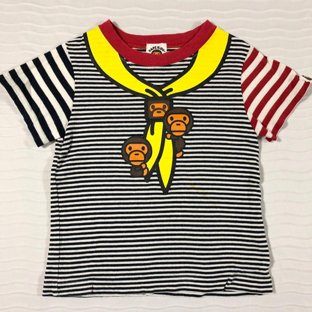 A BATHING APE(アベイシングエイプ)のBAPE KIDS 100cm 半袖Tシャツ milo ボーダー キッズ エイプ キッズ/ベビー/マタニティのキッズ服男の子用(90cm~)(Tシャツ/カットソー)の商品写真