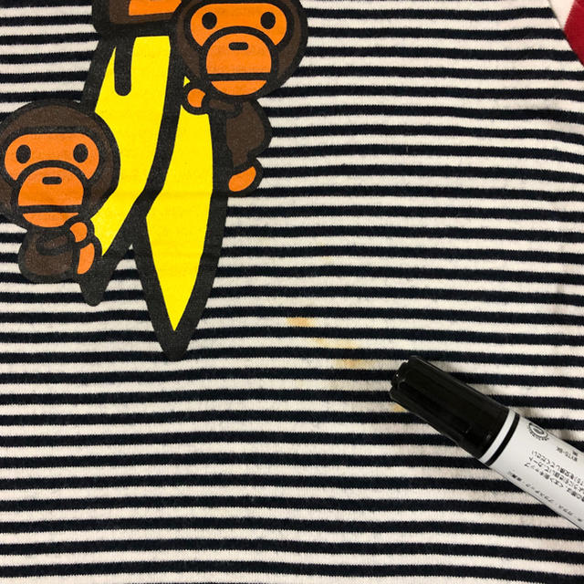 A BATHING APE(アベイシングエイプ)のBAPE KIDS 100cm 半袖Tシャツ milo ボーダー キッズ エイプ キッズ/ベビー/マタニティのキッズ服男の子用(90cm~)(Tシャツ/カットソー)の商品写真