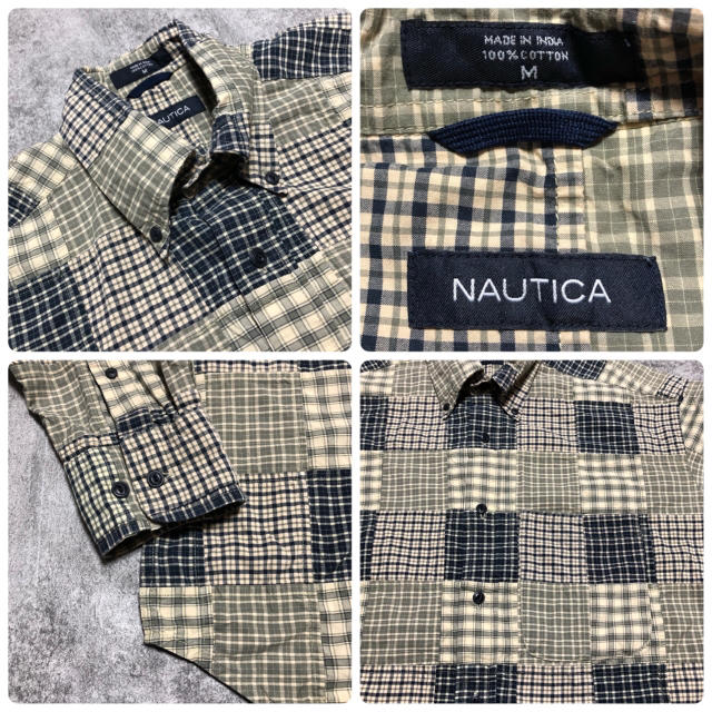 NAUTICA(ノーティカ)の【まりあ様専用☆】ノーティカ☆インド製チェック柄パッチワークシャツ メンズのトップス(シャツ)の商品写真