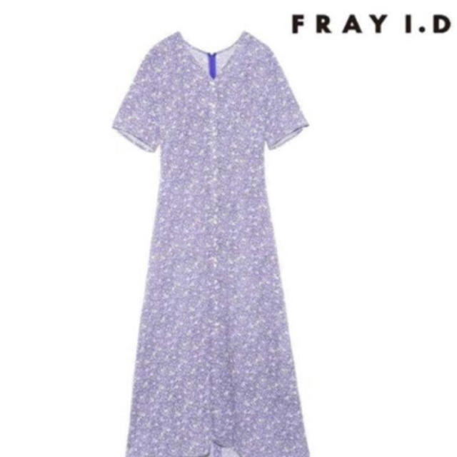 FRAY I.D(フレイアイディー)の完売品フレイアイディー フラワーナローワンピース フラワーワンピ 紫色1サイズ レディースのワンピース(ロングワンピース/マキシワンピース)の商品写真