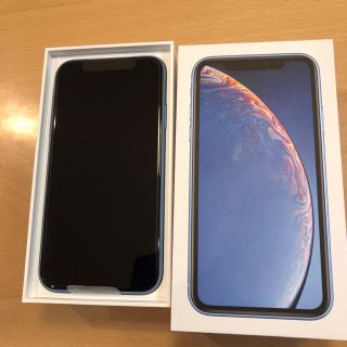 アイフォーン(iPhone)のiPhoneXR 128GB ブルー【SIMフリー新品未使用】(携帯電話本体)