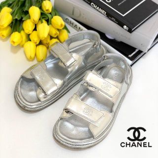 シャネル(CHANEL)の1422 シャネル カーフ ココマーク スポーツサンダル(サンダル)