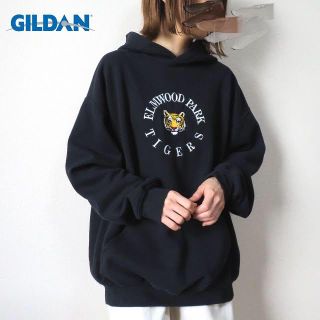 サンタモニカ(Santa Monica)の90s GILDAN 虎刺繍ロゴ スウェット パーカー 古着女子 vintage(トレーナー/スウェット)