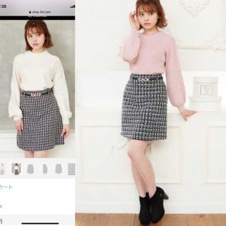 イング(INGNI)の美品♡INGNI ベルト付きツイード台形スカート Mサイズ(ミニスカート)