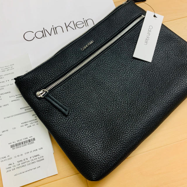 Calvin Klein(カルバンクライン)の大人気★Calvin Klein 収納たっぷりのメンズレザークラッチバッグ メンズのバッグ(セカンドバッグ/クラッチバッグ)の商品写真