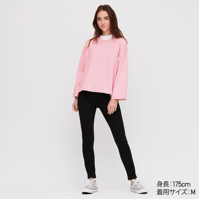 UNIQLO(ユニクロ)の【新品】UNIQLO コットンオーバーサイズワイドスリーブT  Lサイズ レディースのトップス(Tシャツ(長袖/七分))の商品写真