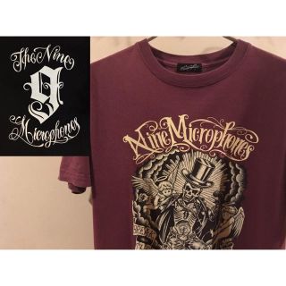 サブサエティ(Subciety)の［古着］Nine microphones Tシャツ 初期モデル　ワイン色(Tシャツ/カットソー(半袖/袖なし))