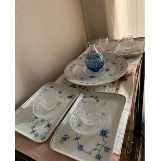 ロイヤルコペンハーゲン(ROYAL COPENHAGEN)の未使用　ロイヤルコペンハゲン　細長い四角 4枚プレート[1.🌊ANN 365](食器)