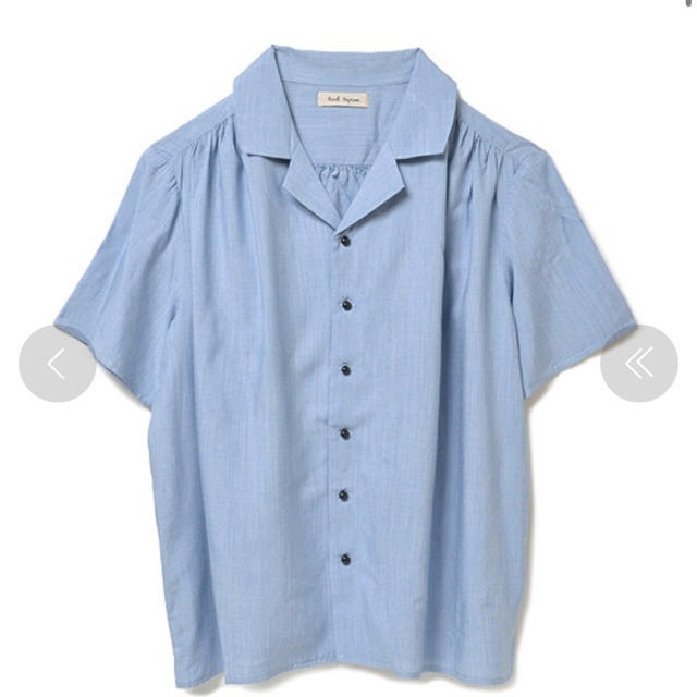 haco!(ハコ)の&myera シルクとモダールのシャツ　ブルー レディースのトップス(シャツ/ブラウス(半袖/袖なし))の商品写真