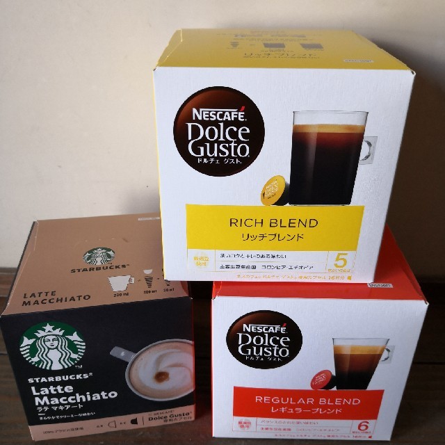 Starbucks Coffee(スターバックスコーヒー)のドルチェグスト3種類セット未開封新品 食品/飲料/酒の飲料(コーヒー)の商品写真