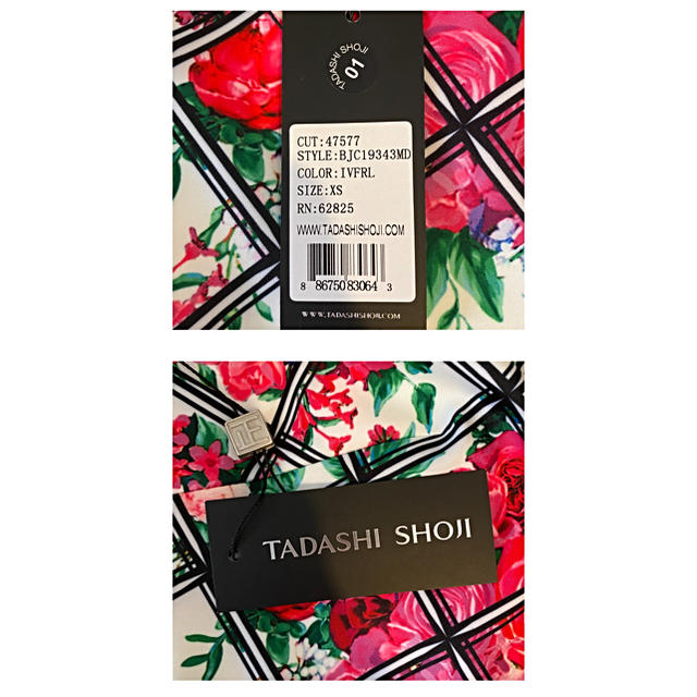 TADASHI SHOJI(タダシショウジ)の新品タグ付 TADASHI SHOJI 花柄ミモレ丈ワンピース レディースのワンピース(ひざ丈ワンピース)の商品写真