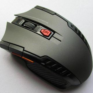 ワイヤレスマウス　6ボタン　グレー(PC周辺機器)