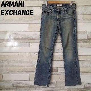 アルマーニエクスチェンジ(ARMANI EXCHANGE)の【人気】アルマーニエクスチェンジ ブーツカットダメージデニムパンツ サイズ0 (デニム/ジーンズ)