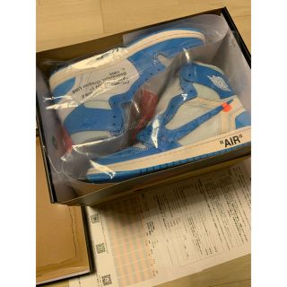 ナイキ(NIKE)のNIKE × OFF-WHITE AIR JORDAN 1 UNC 28 (スニーカー)