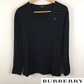 バーバリーブラックレーベル(BURBERRY BLACK LABEL)の美品 BURBERRY BLACK LABEL 長袖Tシャツ ボーダー ブラック(Tシャツ/カットソー(七分/長袖))