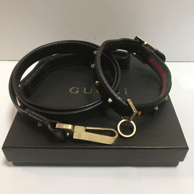 レア型！！【GUCCI シェリーライン 犬用首輪&リードセット