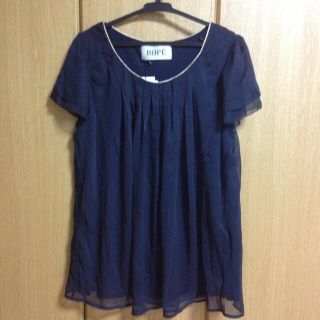 ロペ(ROPE’)のロペのシフォンブラウス ネイビー(シャツ/ブラウス(半袖/袖なし))