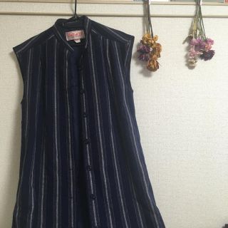 ネストローブ(nest Robe)のレナウン ストライプ ノースリーブ ワンピース(ロングワンピース/マキシワンピース)