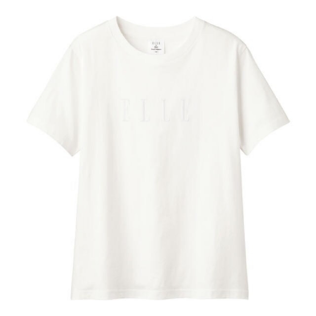 GU(ジーユー)のGU elle ｺﾗﾎﾞ Tｼｬﾂ XL ELLE ﾎﾜｲﾄ レディースのトップス(Tシャツ(半袖/袖なし))の商品写真