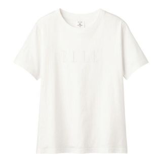 ジーユー(GU)のGU elle ｺﾗﾎﾞ Tｼｬﾂ XL ELLE ﾎﾜｲﾄ(Tシャツ(半袖/袖なし))