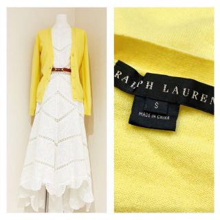 ラルフローレン(Ralph Lauren)のRalph Lauren 高級ライン　カシミヤ　イエロー　カーディガン(カーディガン)