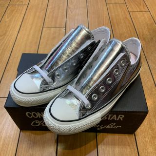 コンバース(CONVERSE)の☆新品☆コンバース　オールスター　100 シャイニーメタリック　ロー　シルバー(スニーカー)