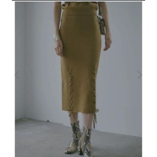 アメリヴィンテージ(Ameri VINTAGE)のLACE UP KNIT SKIRT(ロングスカート)