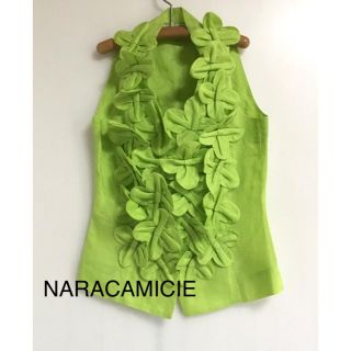 ナラカミーチェ(NARACAMICIE)の美品　ナラカミーチェ　麻ブラウス　　　S(シャツ/ブラウス(半袖/袖なし))