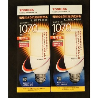 トウシバ(東芝)のTOSHIBA  LED電球1070  電球色2個(蛍光灯/電球)