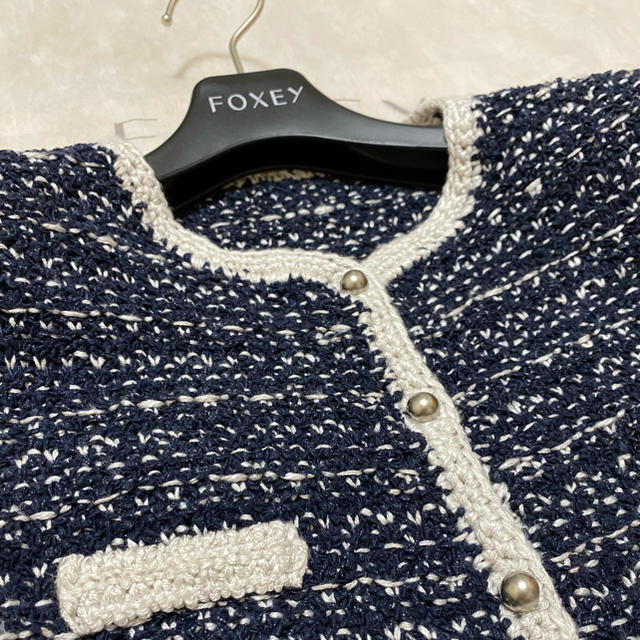 FOXEY(フォクシー)のあかり様専用⭐︎FOXEY⭐︎サマーニットジャケット38 レディースのジャケット/アウター(ノーカラージャケット)の商品写真