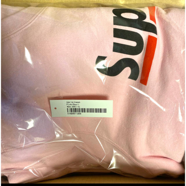 S状態新品未使用購入店Supreme underline crewneck pink S