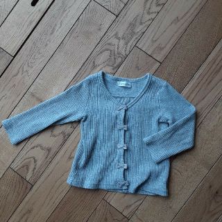 ユニクロ(UNIQLO)のリブカーディガン95グレー(カーディガン)