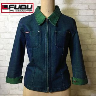 フブ(FUBU)のFUBU フブ ジップアップ デニムジャケット 7分袖(Gジャン/デニムジャケット)