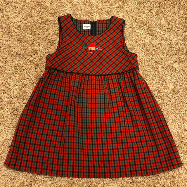 familiar(ファミリア)の☆美品☆ ファミリア 定番チェック ワンピース 100 キッズ/ベビー/マタニティのキッズ服女の子用(90cm~)(ワンピース)の商品写真