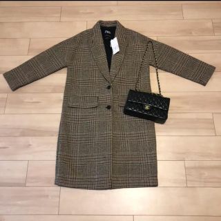 ザラ(ZARA)のZARA チェック オーバーサイズ コート(ロングコート)