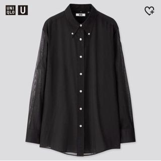 ユニクロ(UNIQLO)のユニクロユー ユニクロ ボタンダウンシャツ S 黒 ブラック(シャツ/ブラウス(長袖/七分))