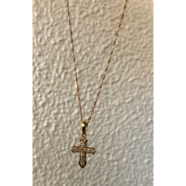 アクセサリー★K18 ダイヤクロス✝️ネックレス★ D 0.50ct 日曜日まで値下げ‼︎