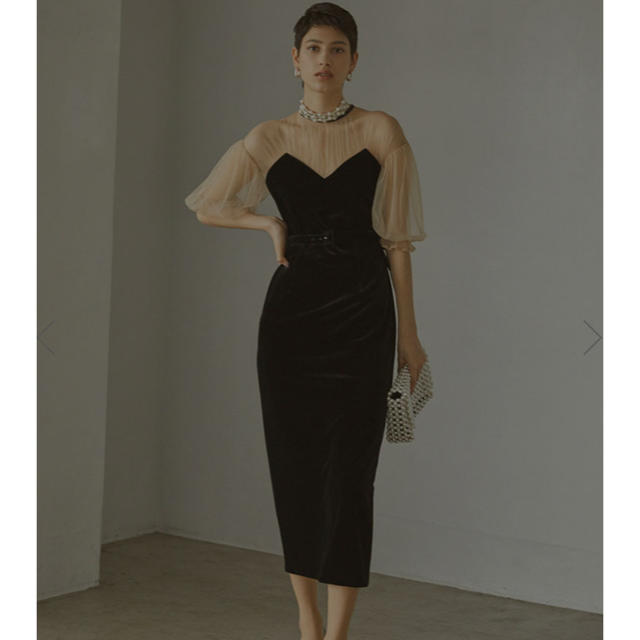 TULLE SLEEVE TIGHT DRESSのサムネイル
