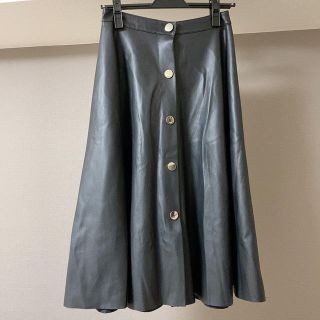 ザラ(ZARA)のレザースカート(ひざ丈スカート)