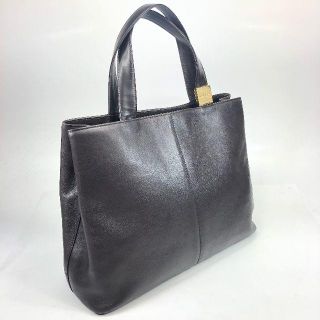 バーバリー(BURBERRY)の【美品】バーバリー レザー ハンドバッグ ダークブラウン(ハンドバッグ)