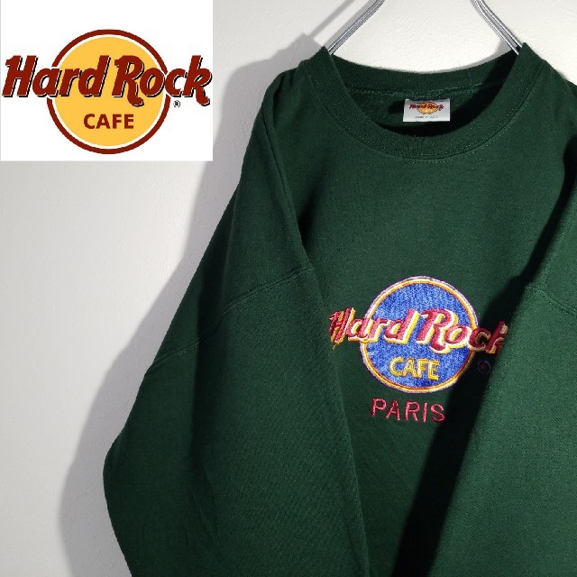 90's Hard Rock Cafe スウェット グリーン Mサイズ