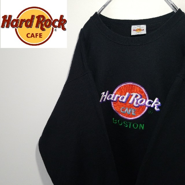 【ブラック】ハードロックカフェ スウェット  刺繍ロゴ  ビックサイズ