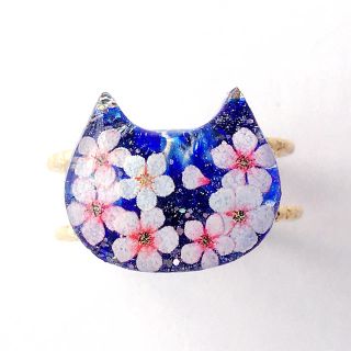 夜桜の猫リング(リング)