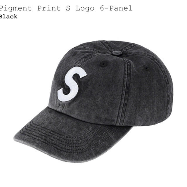 キャップ黒！Pigment Print S logo 6-Panel